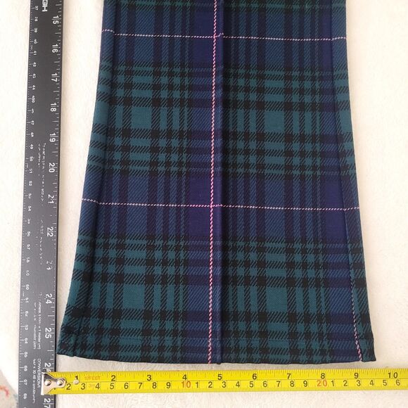 NWT SZ M Vineyard Vines Green Blackwatch Pink Pop Crop Flare Ponte Stretch Pants - Picture 10 of 10